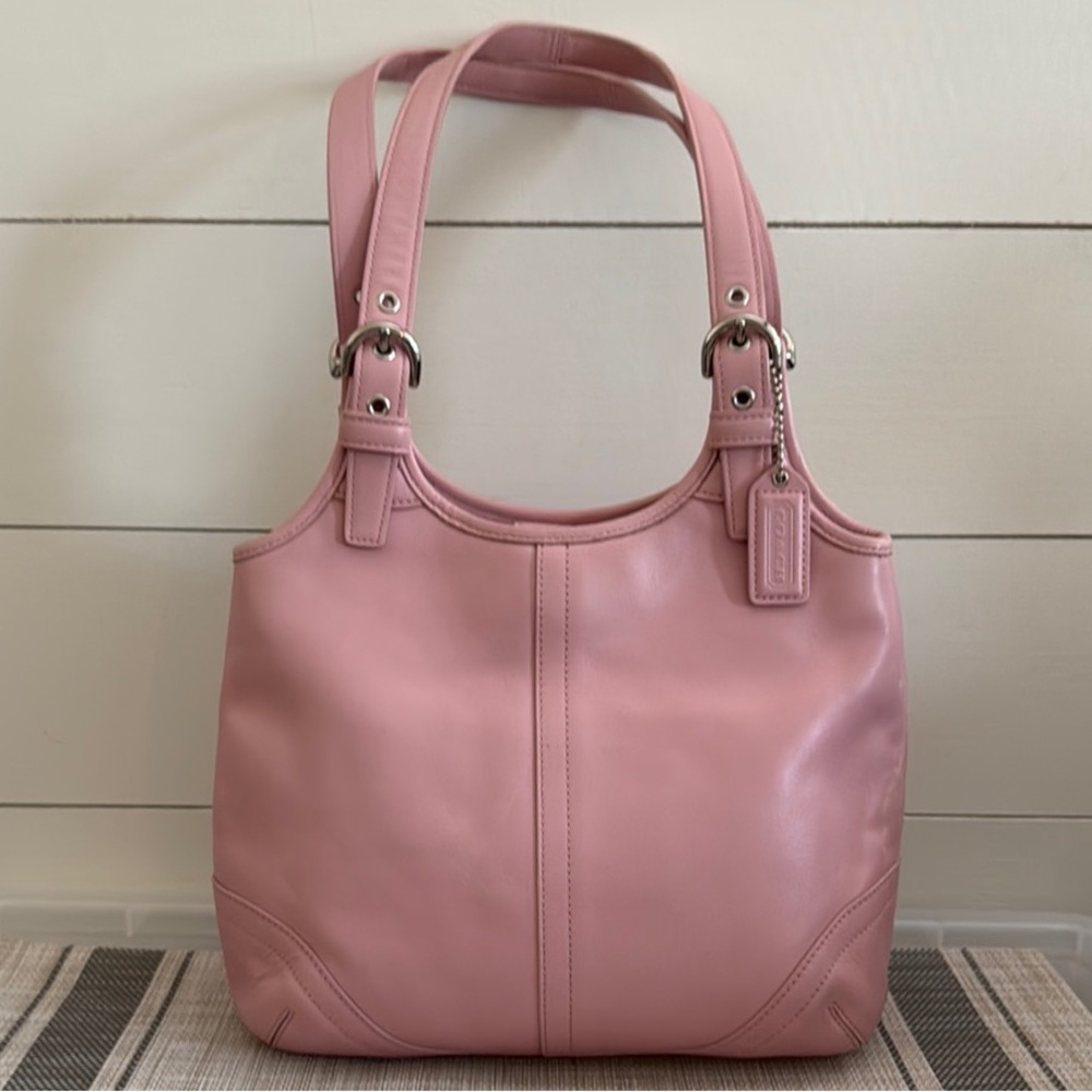 Coach Pink Leather Tote Bag